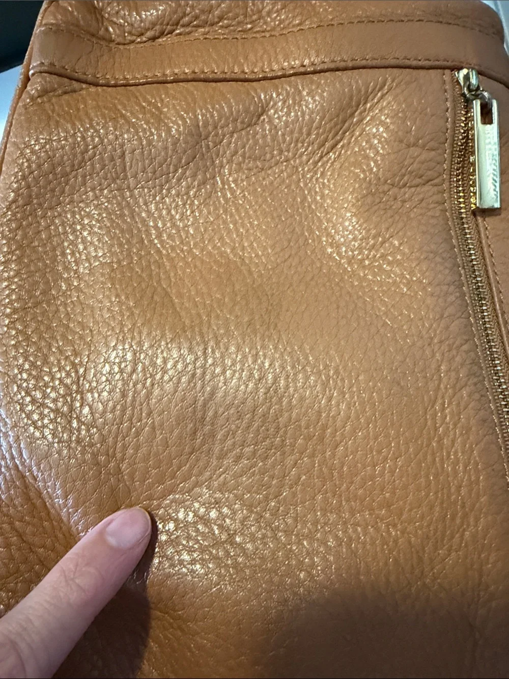 Tory Burch Camel Brown Leather Crossbody with Gold Logo